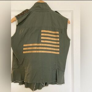 William Rast military vest with gold flag